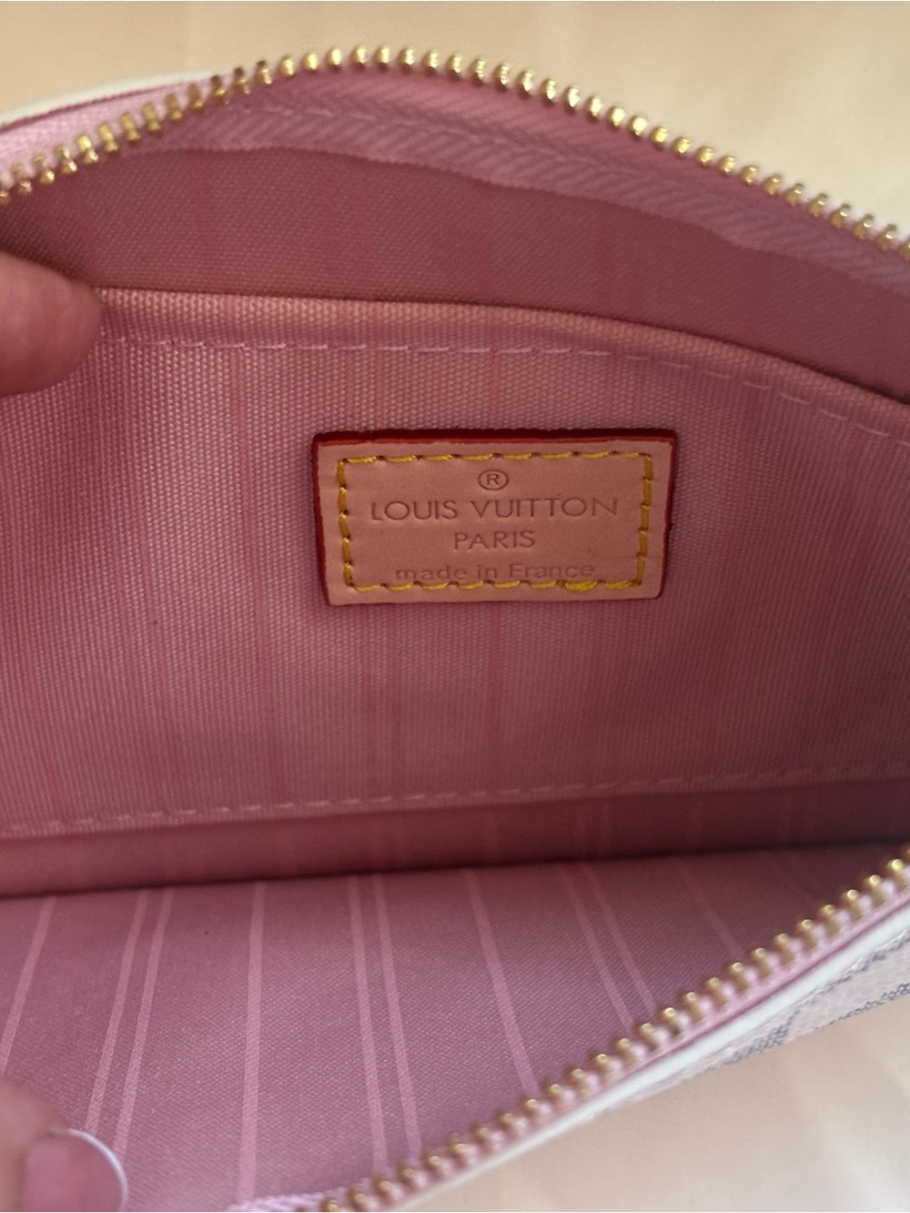 Louis Vuitton Damier Azur Neverfull Tote with Pink Scarf Accent - Picture 2 of 11